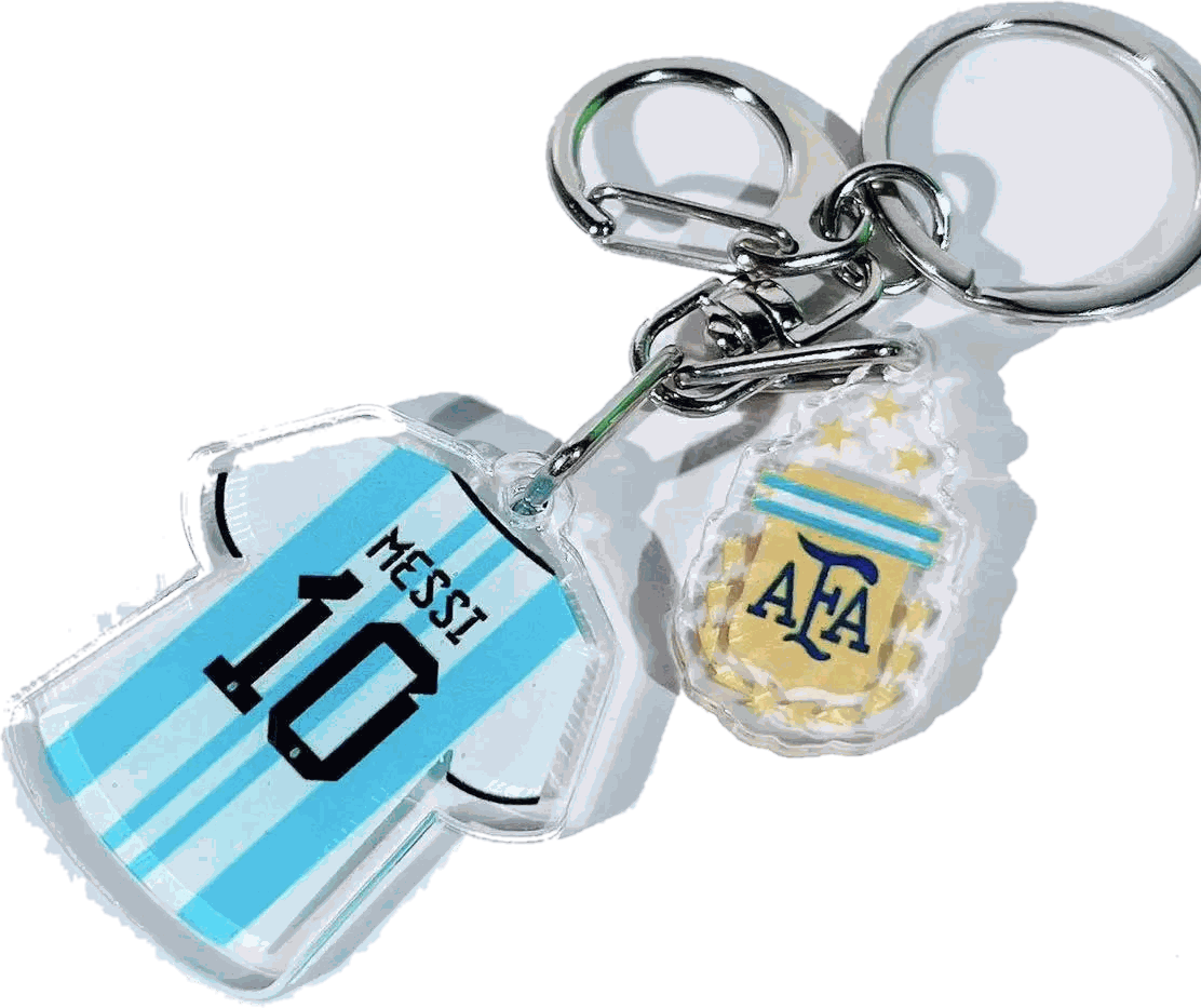 Lionel Messi & Cristiano Ronaldo Brazil Keychain