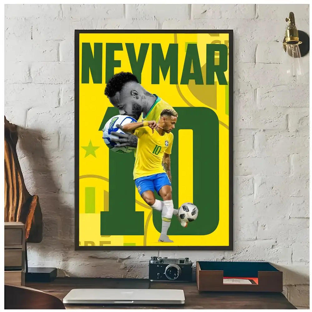 Neymar Jr. Football Icon Poster