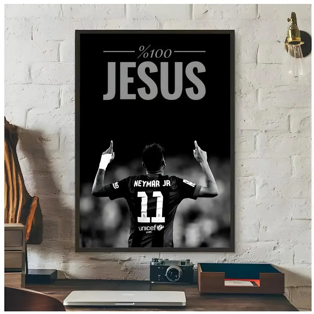 Neymar Jr. Football Icon Poster