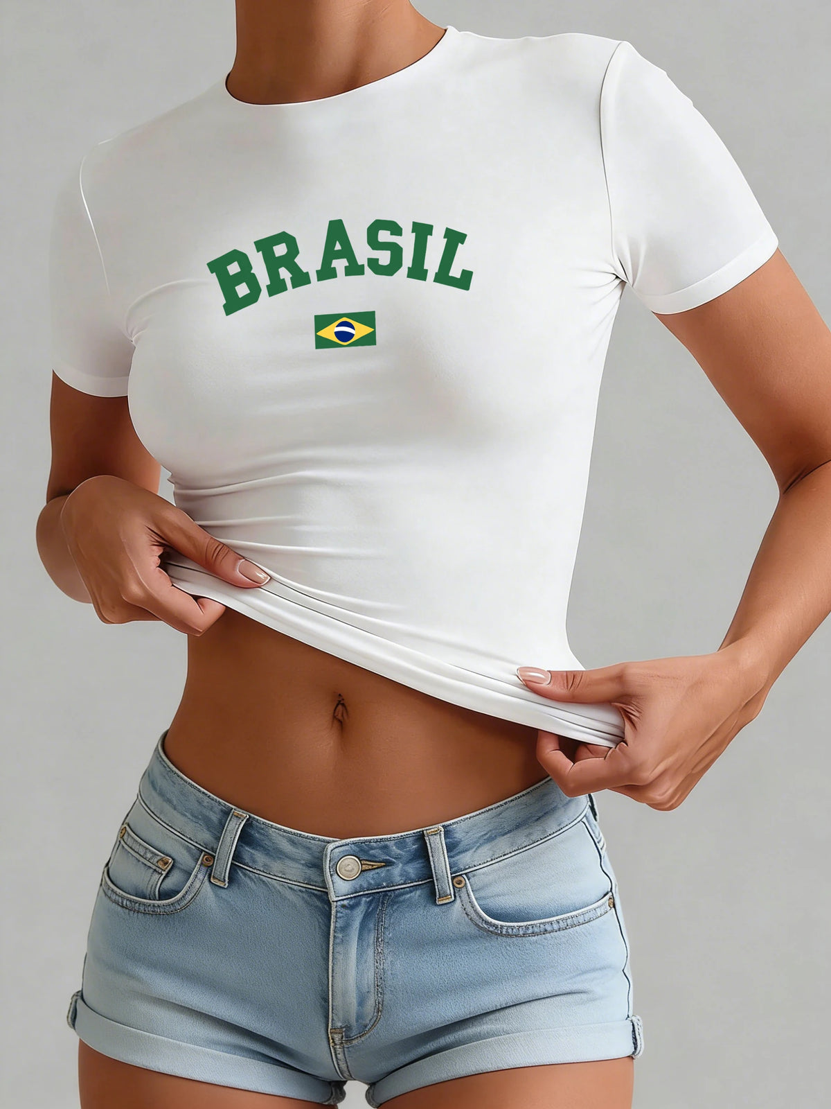 Brasil Women's Fitted Football T-Shirt