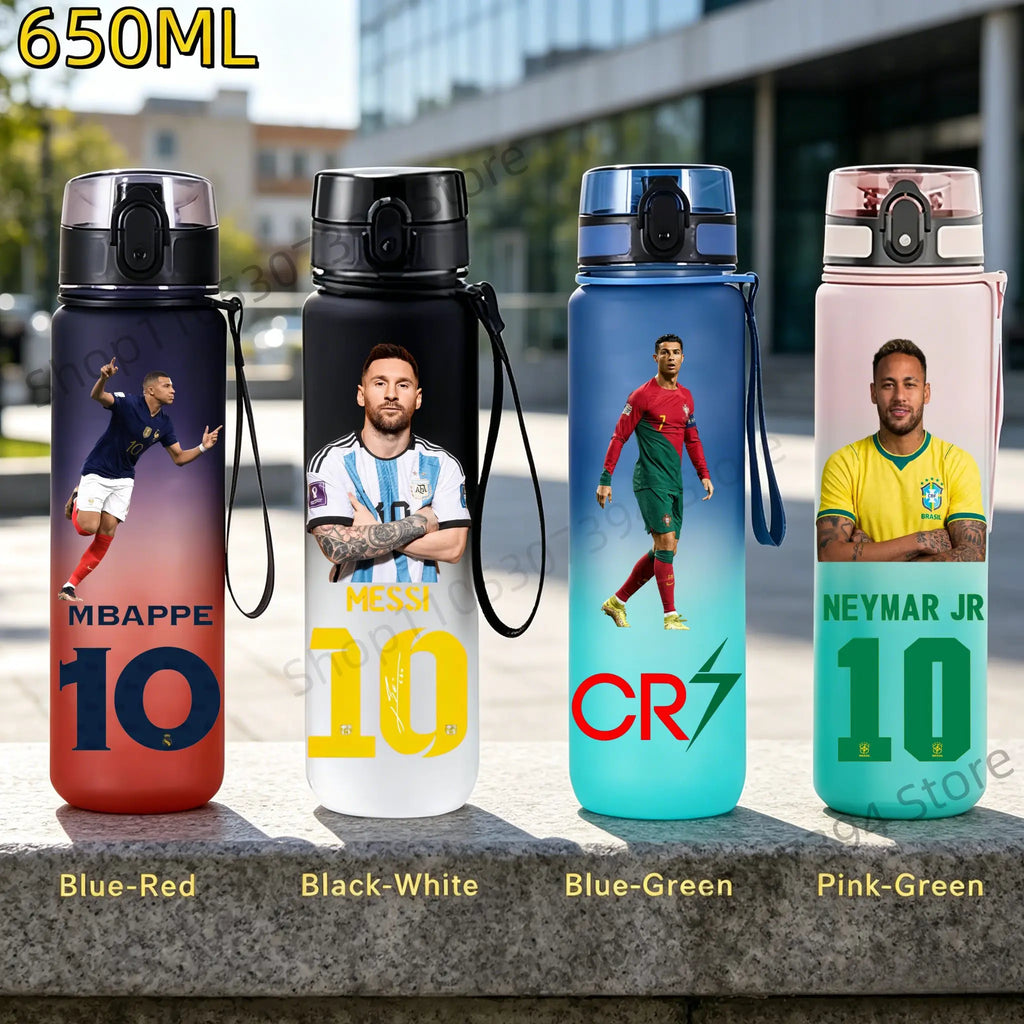 Messi, Ronaldo, Mbappé & Neymar Football Water Bottle