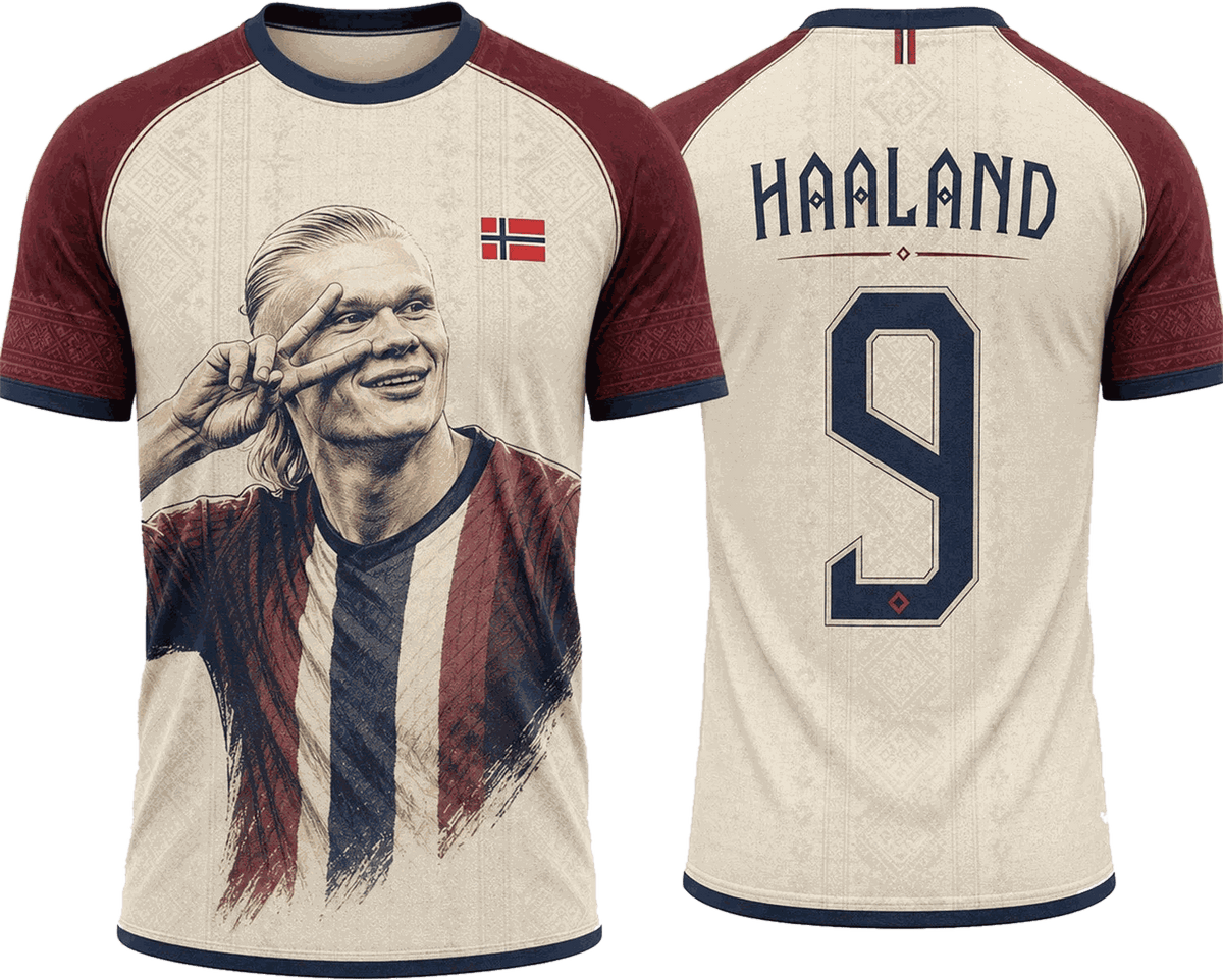 Kids Erling Haaland Football Fan T-Shirt – Ages 2–13