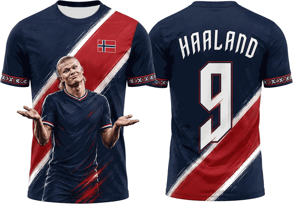 Kids Erling Haaland Football Fan T-Shirt – Ages 2–13