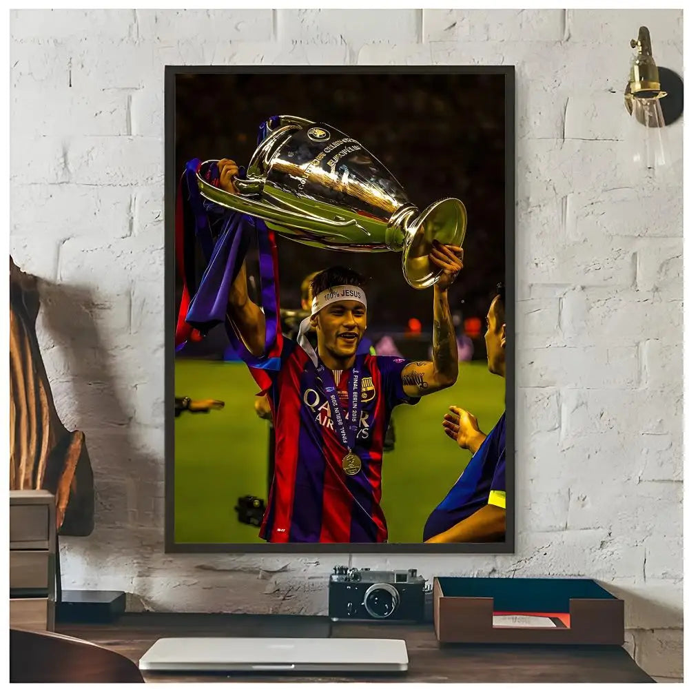 Neymar Jr. Football Icon Poster