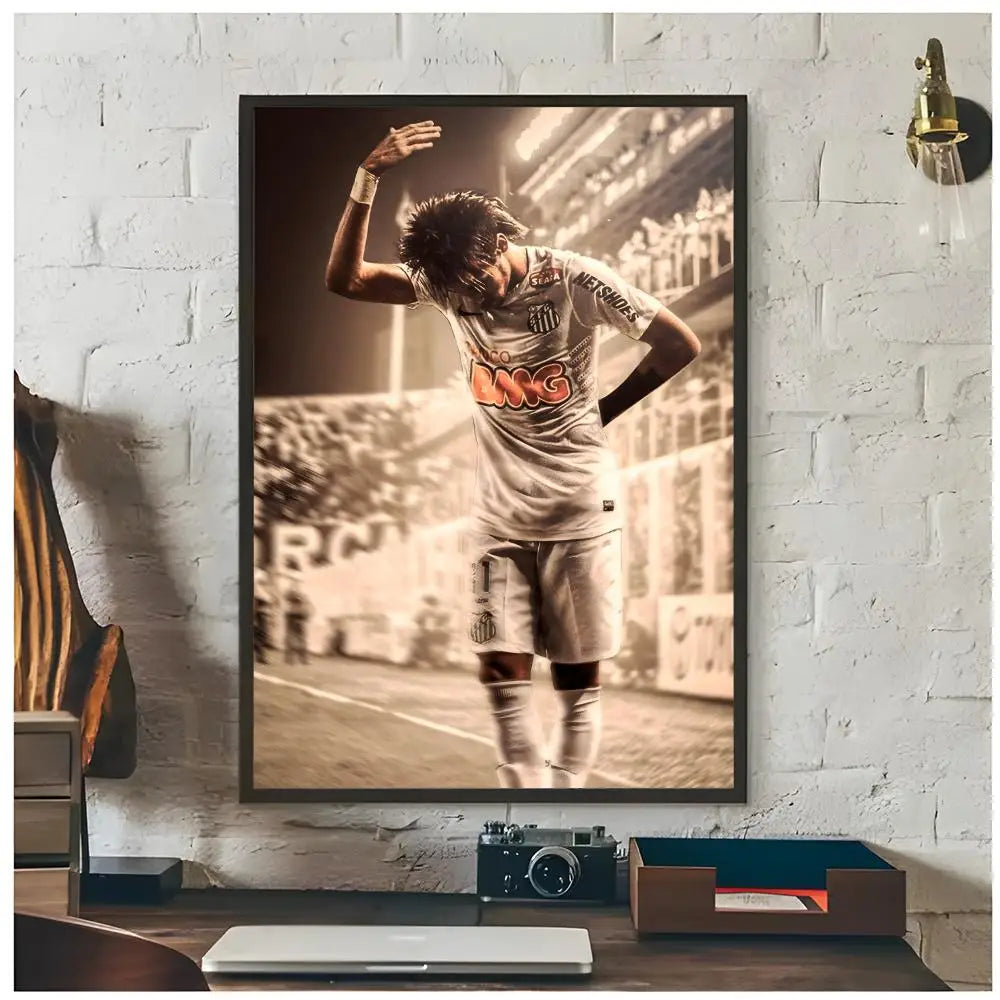 Neymar Jr. Football Icon Poster
