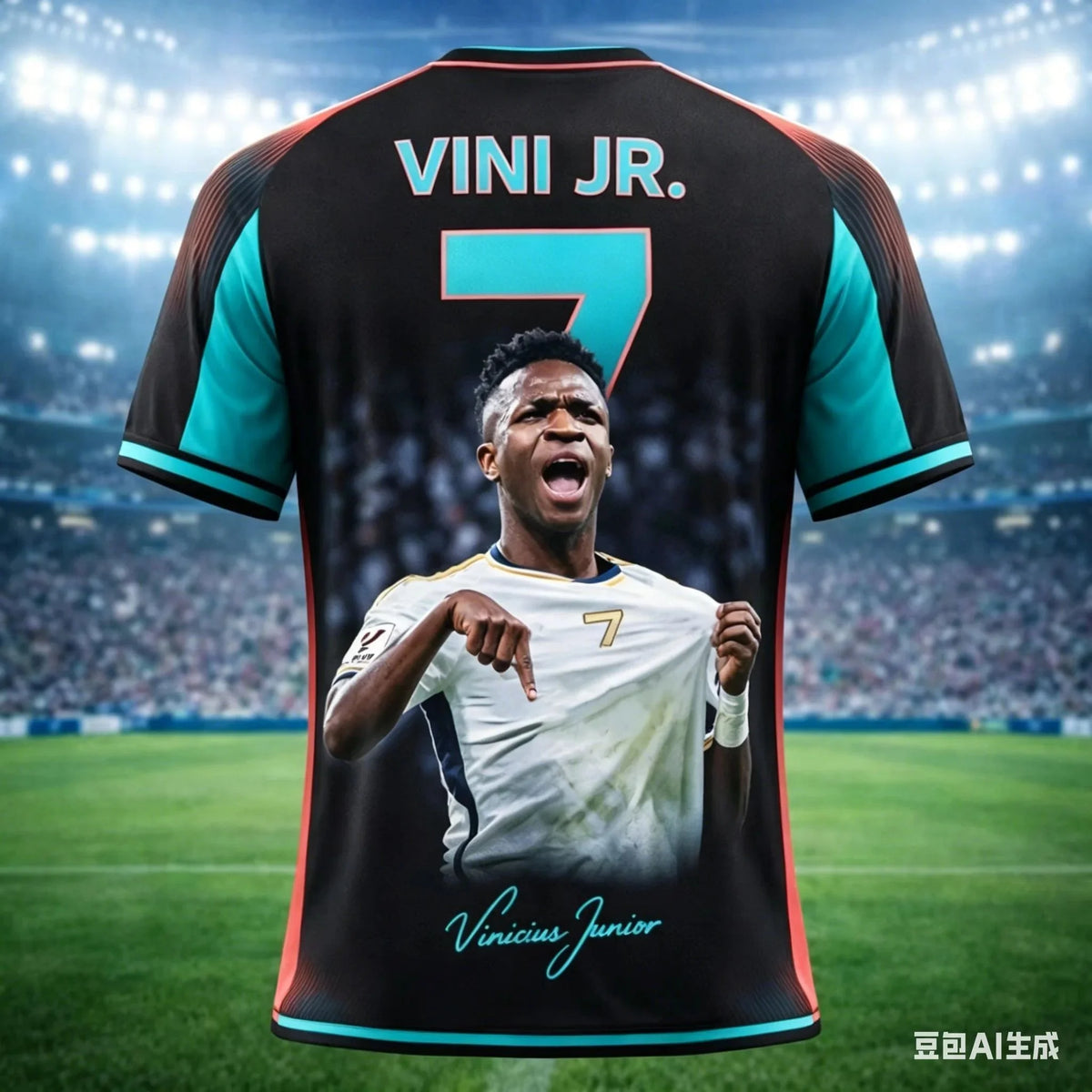 Vinícius Jr No.7 Purple & Black Fan T-Shirt