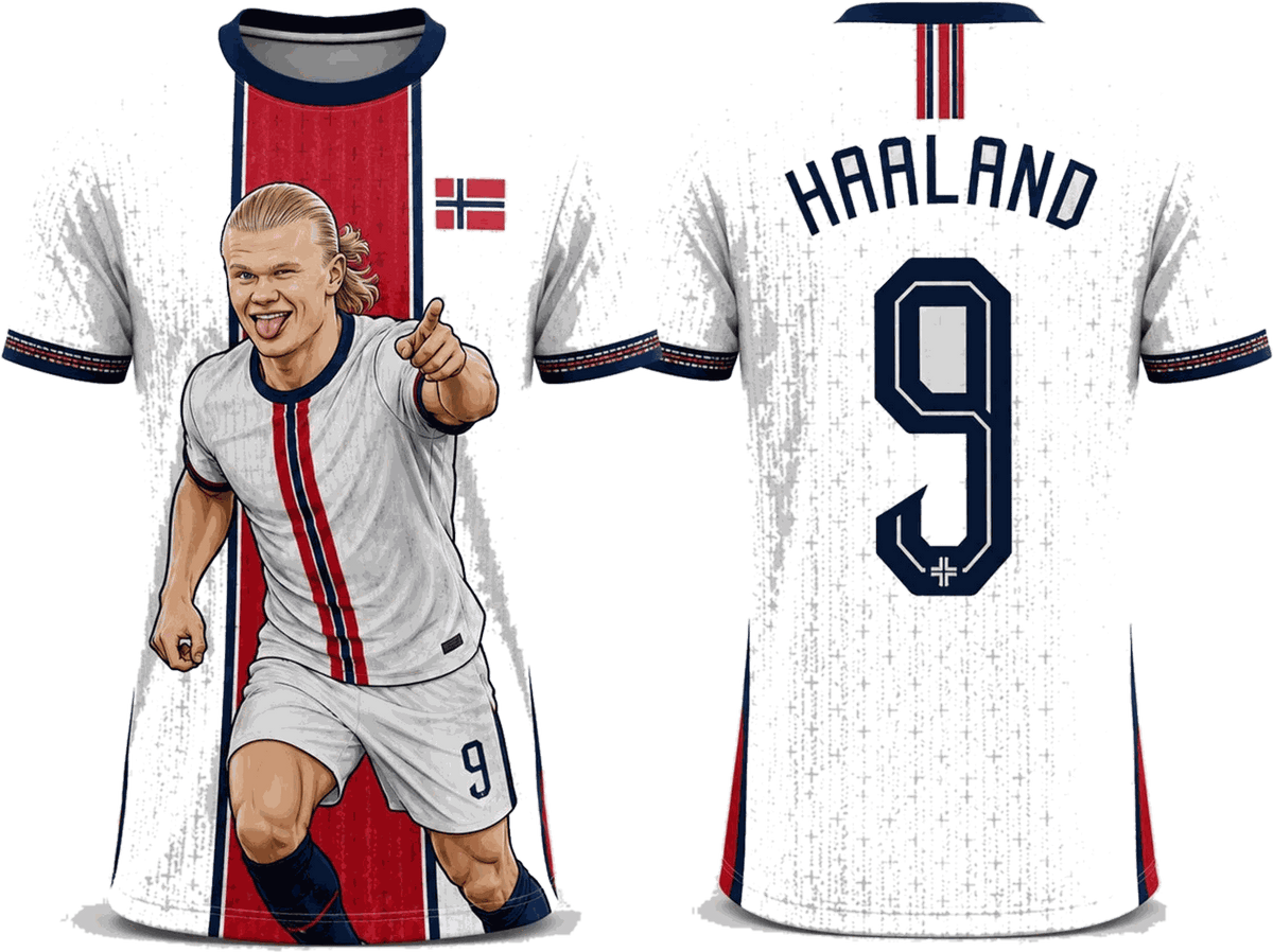 Kids Erling Haaland Football Fan T-Shirt – Ages 2–13