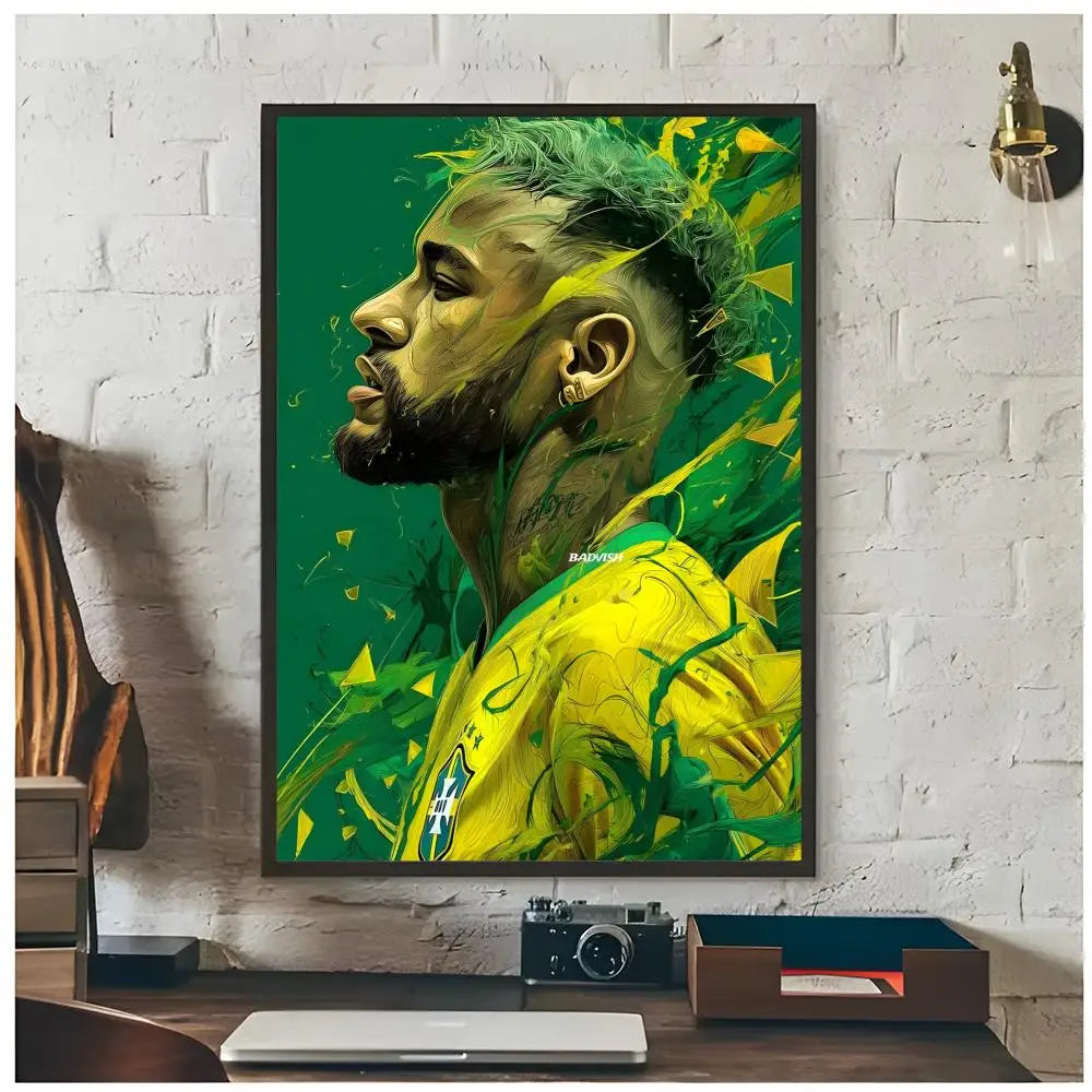 Neymar Jr. Football Icon Poster