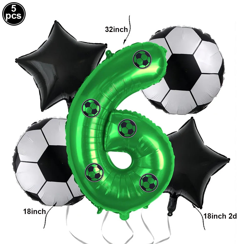 Football Party Decoration Set – Balloons, Tablecloths, Straws & Party Bags