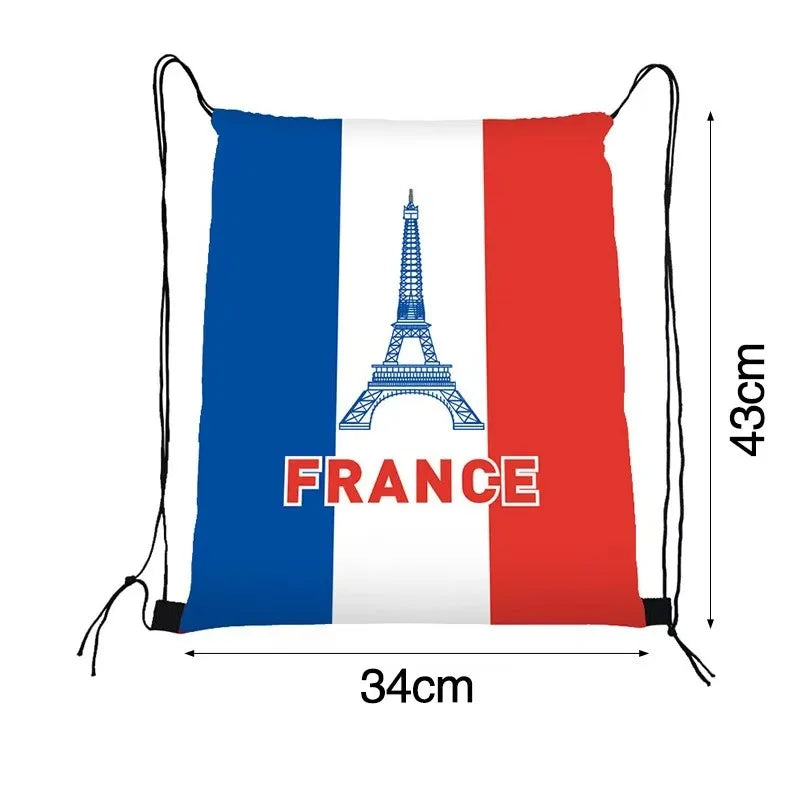 International Football Flag Drawstring Bag