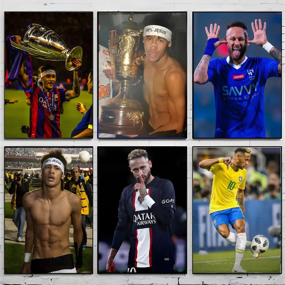 Neymar Jr. Football Icon Poster