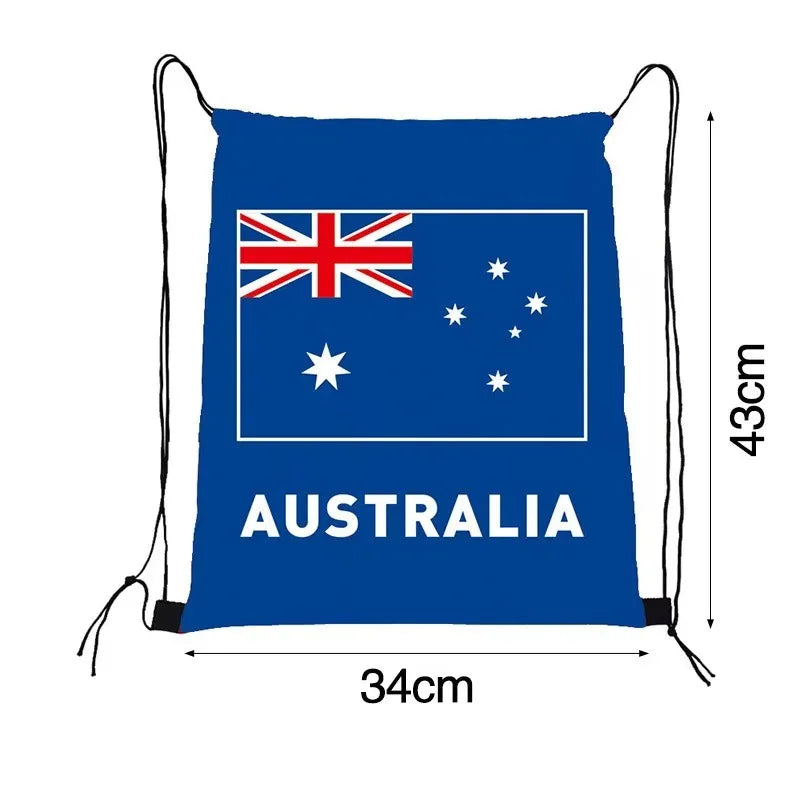 International Football Flag Drawstring Bag