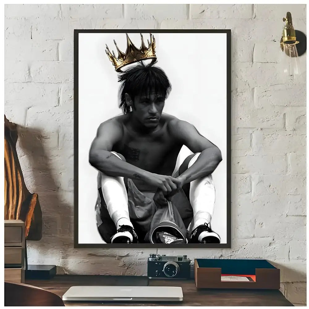 Neymar Jr. Football Icon Poster