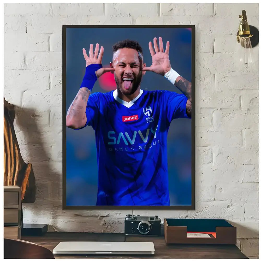 Neymar Jr. Football Icon Poster