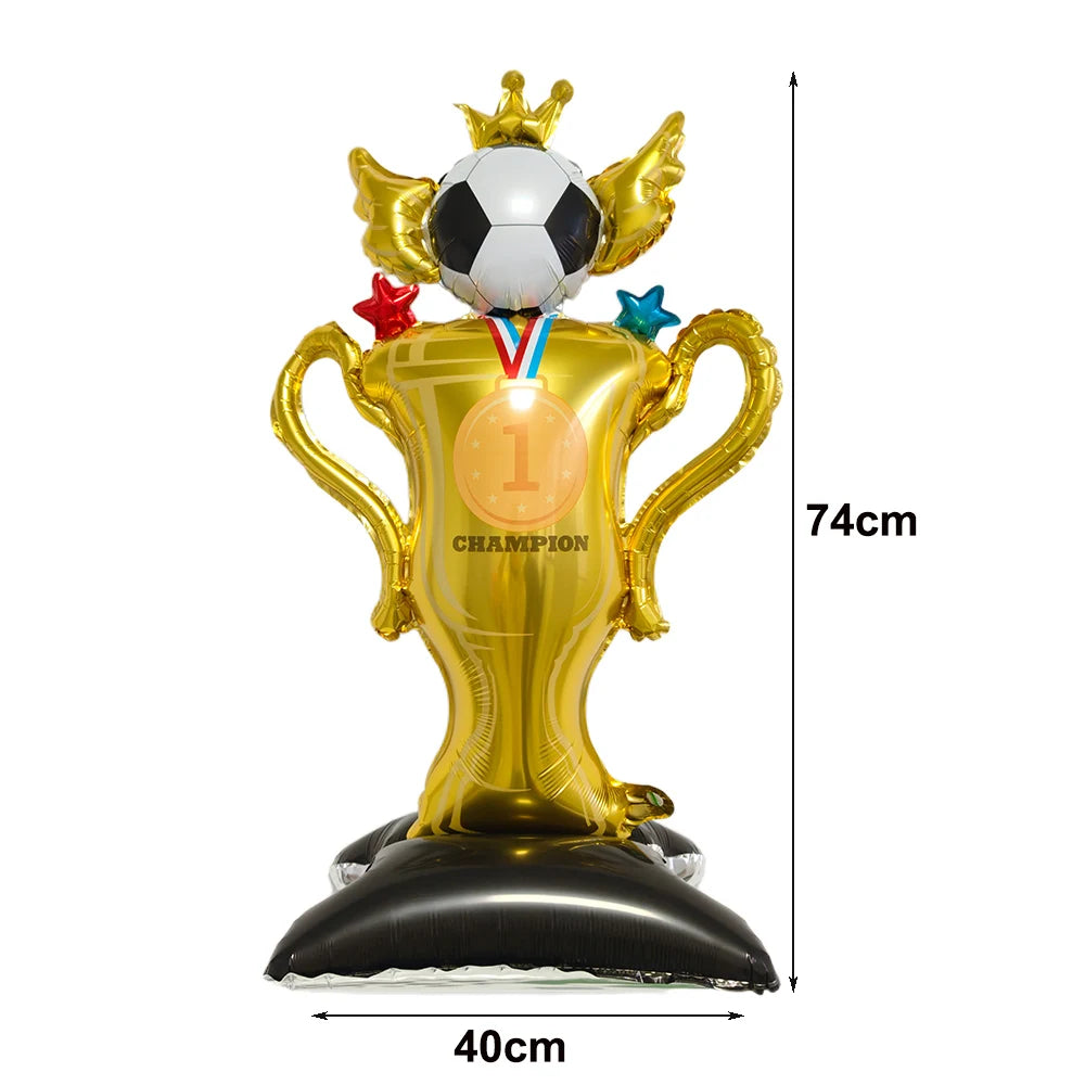 Giant Standing Football Trophy Foil Balloon – Champions Cup Party Decoration (UAE)