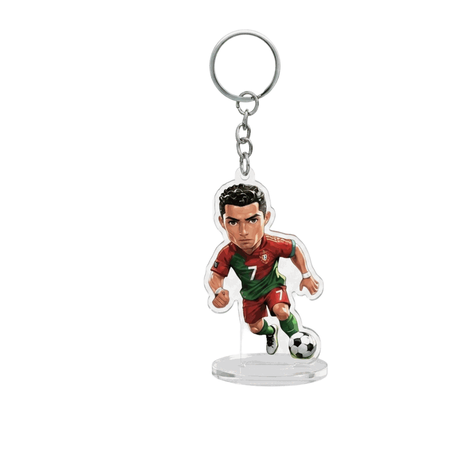 Football player acrylic keychain with stand