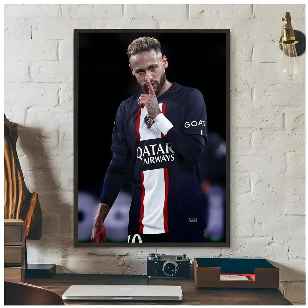 Neymar Jr. Football Icon Poster