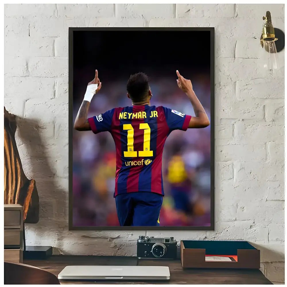 Neymar Jr. Football Icon Poster