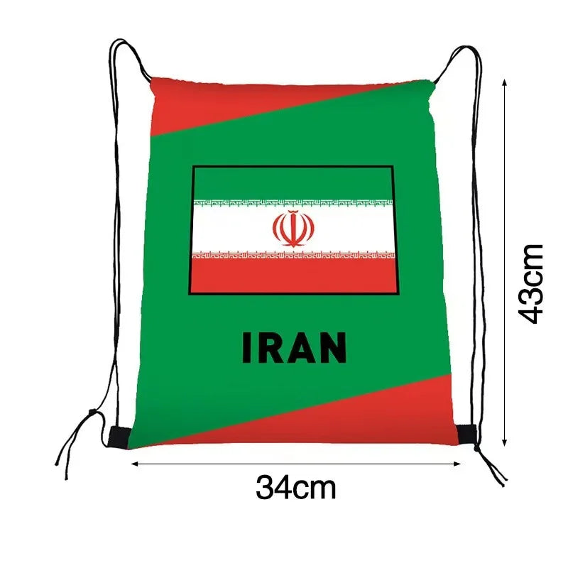 International Football Flag Drawstring Bag