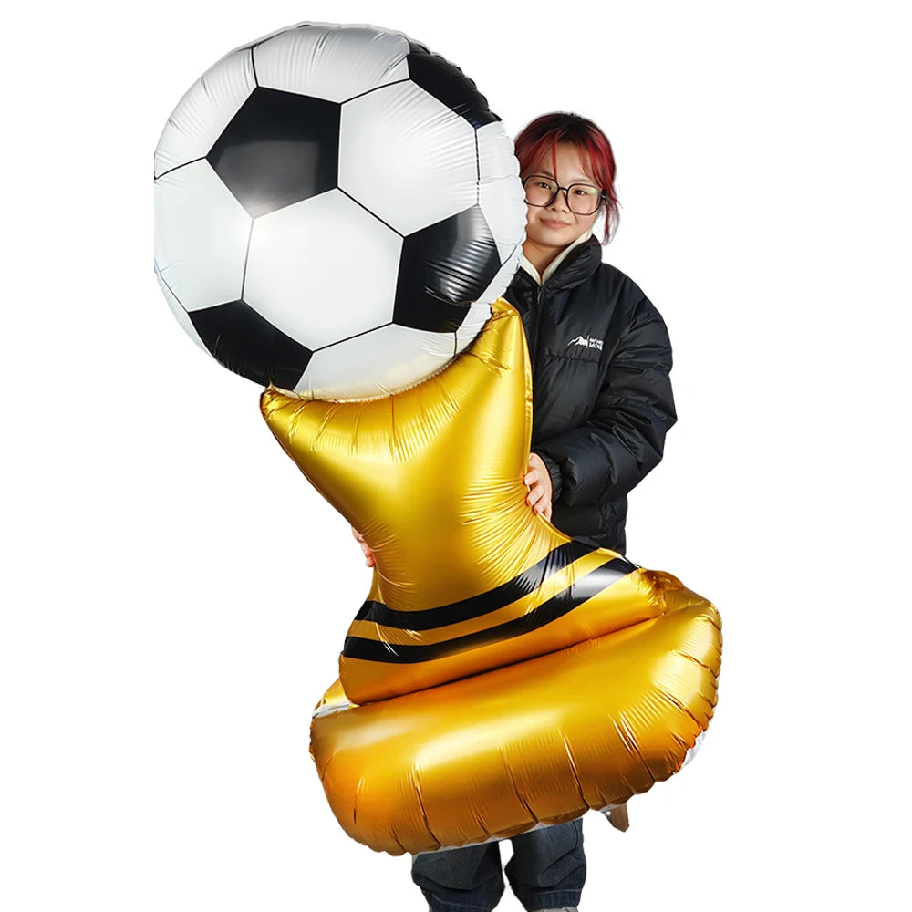 Giant Standing Football Trophy Foil Balloon – Champions Cup Party Decoration (UAE)