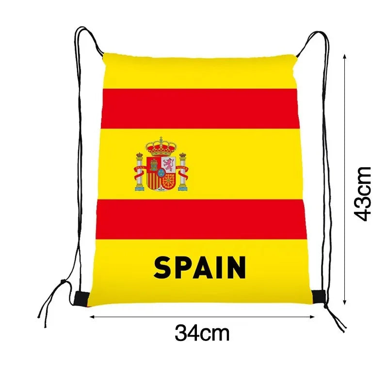 International Football Flag Drawstring Bag