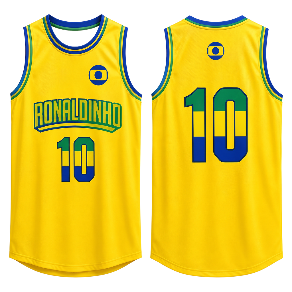Ronaldinho #10 Brazil Green Tank Top back