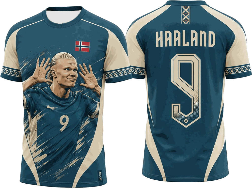 Kids Erling Haaland Football Fan T-Shirt – Ages 2–13