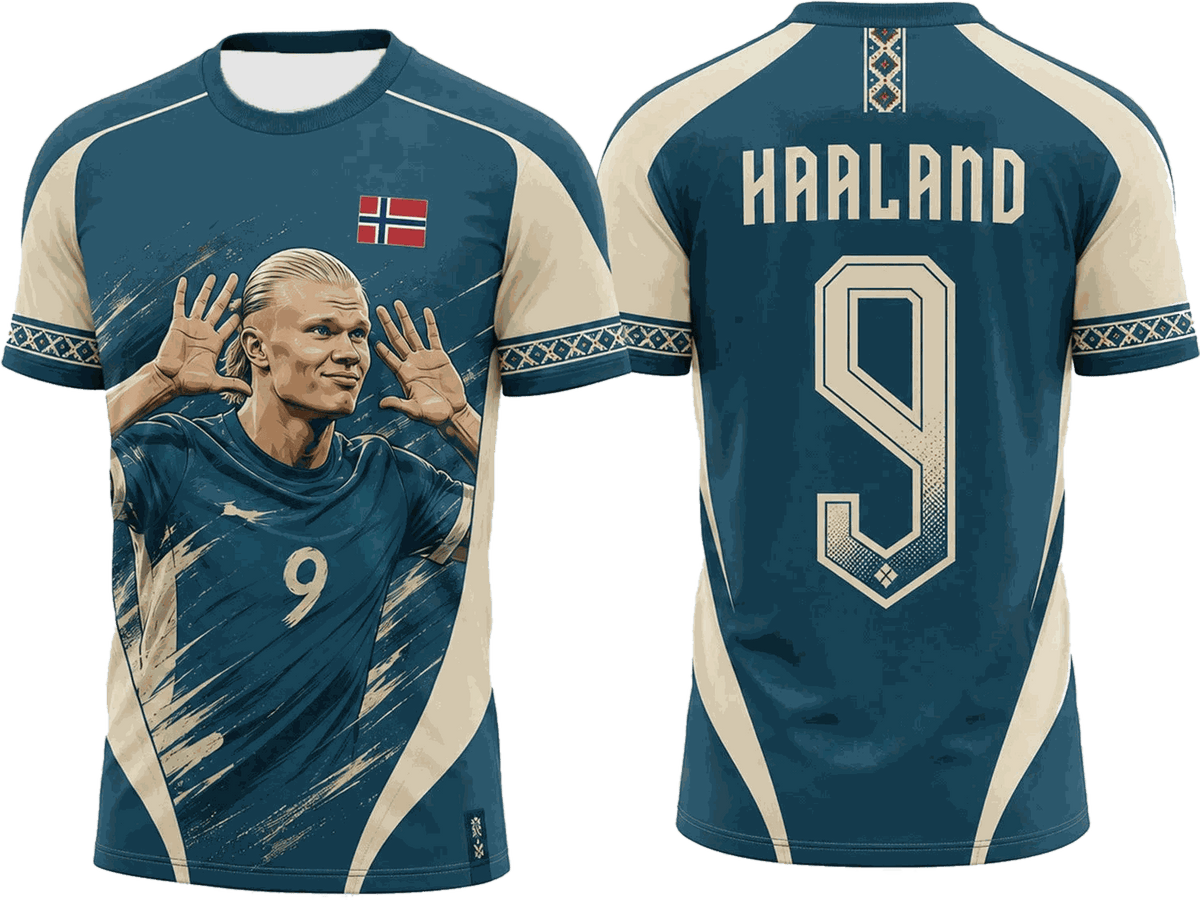 Kids Erling Haaland Football Fan T-Shirt – Ages 2–13
