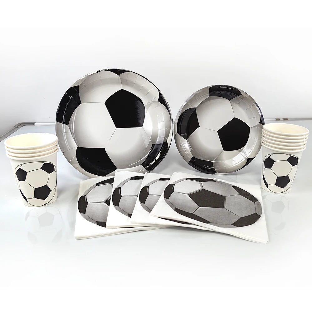 Football Party Decoration Set – Balloons, Tablecloths, Straws & Party Bags