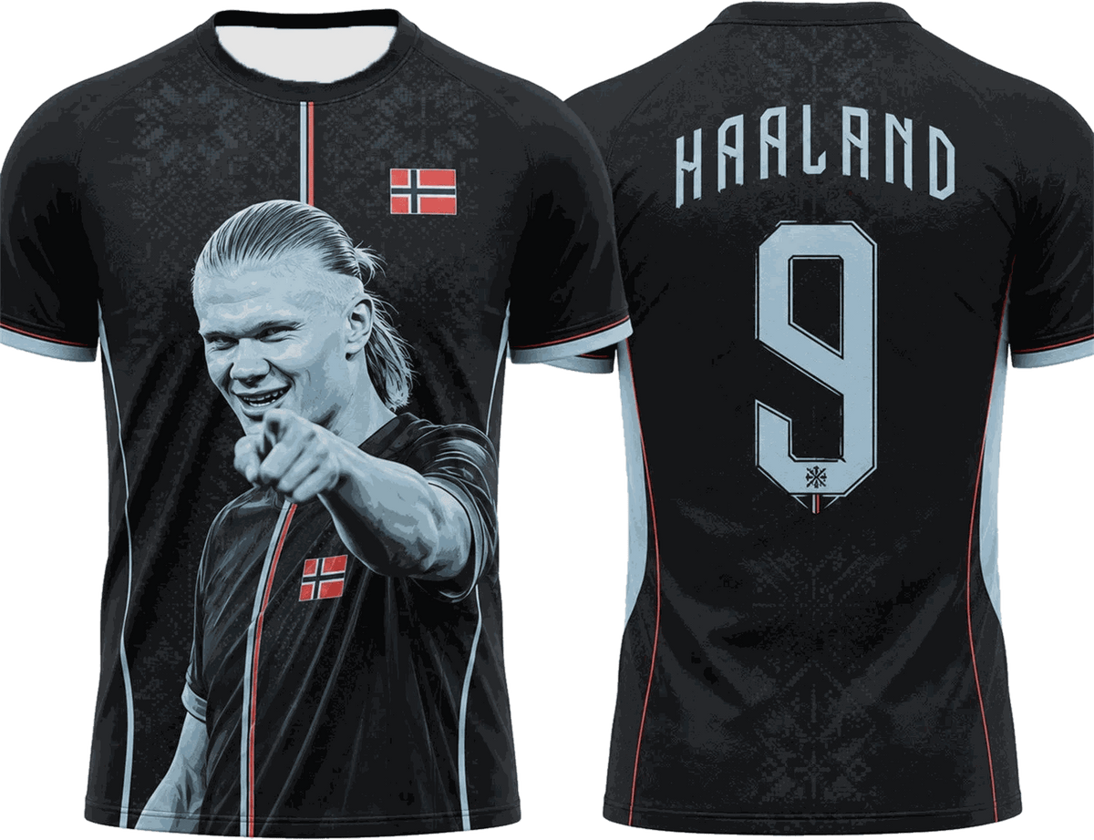 Kids Erling Haaland Football Fan T-Shirt – Ages 2–13