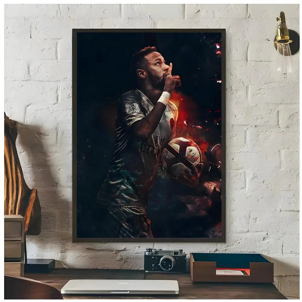 Neymar Jr. Football Icon Poster