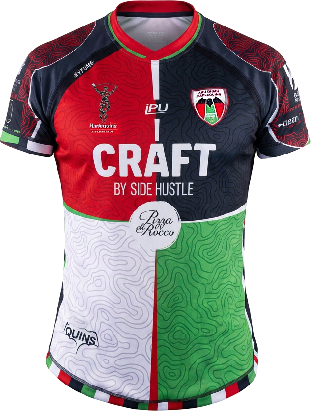 Abu Dhabi Harlequins jersey, transparent background