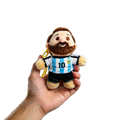 Lionel Messi plush keychain held in hand